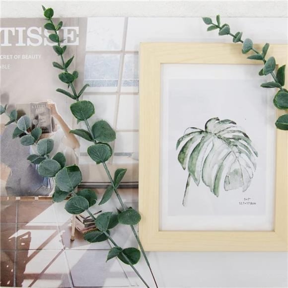 90 Pcs Eucalyptus Stems Artificial Green Stems Eucalyptus Leaves Stems 15 inch - Picture 3 of 6